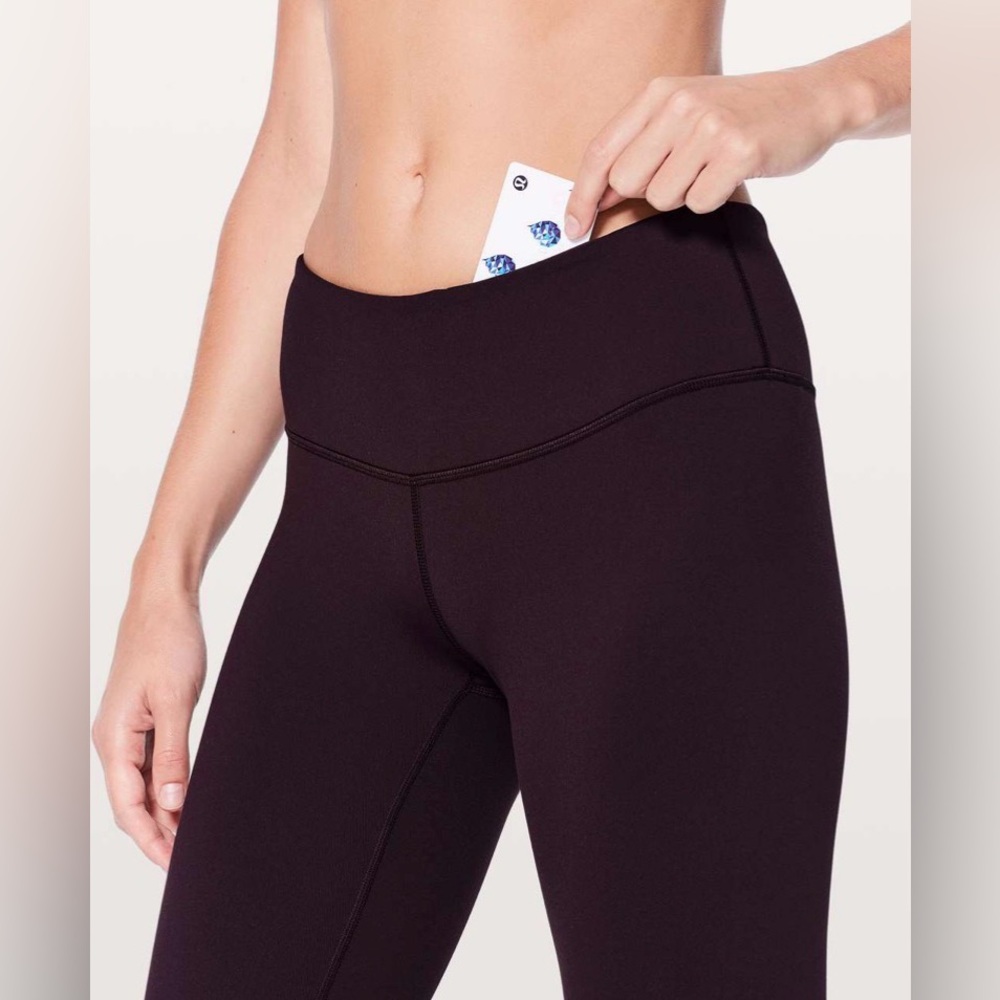 Lululemon Wunder Under Low-Rise Tight Full On Luon 28” in Black Cherry